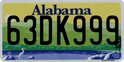 AL license plate 63DK999