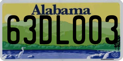 AL license plate 63DL003
