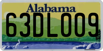 AL license plate 63DL009