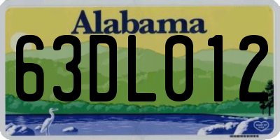AL license plate 63DL012