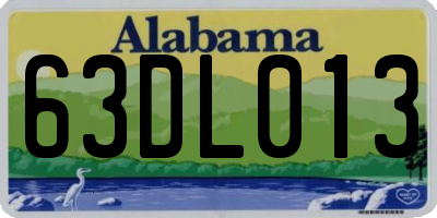 AL license plate 63DL013