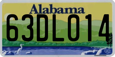 AL license plate 63DL014