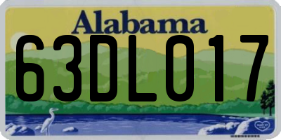 AL license plate 63DL017