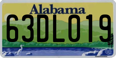 AL license plate 63DL019