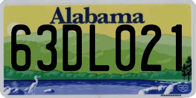 AL license plate 63DL021