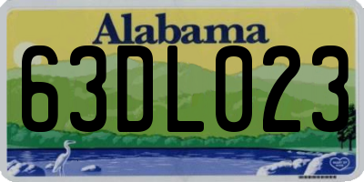 AL license plate 63DL023