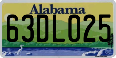 AL license plate 63DL025