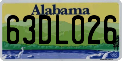 AL license plate 63DL026