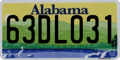 AL license plate 63DL031
