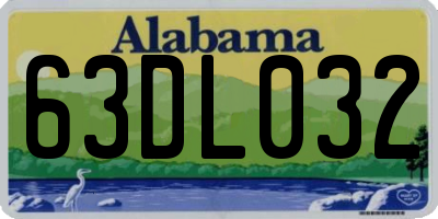 AL license plate 63DL032