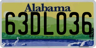 AL license plate 63DL036