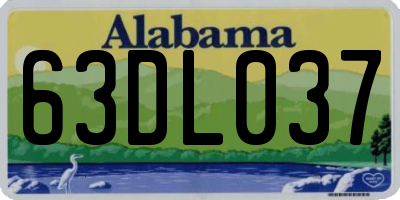 AL license plate 63DL037