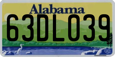 AL license plate 63DL039