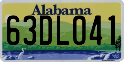AL license plate 63DL041