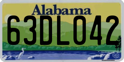 AL license plate 63DL042