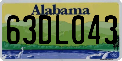 AL license plate 63DL043