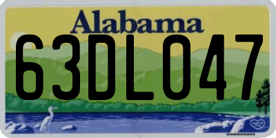 AL license plate 63DL047
