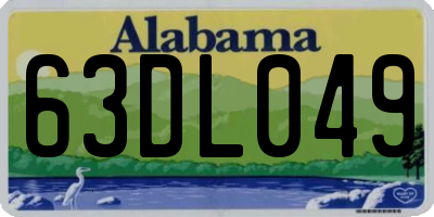 AL license plate 63DL049