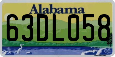 AL license plate 63DL058