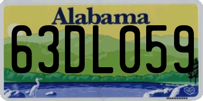 AL license plate 63DL059