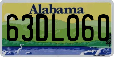 AL license plate 63DL060