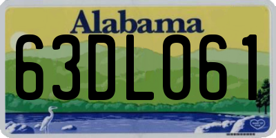 AL license plate 63DL061