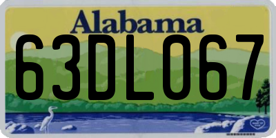 AL license plate 63DL067