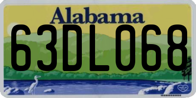 AL license plate 63DL068
