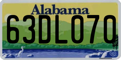 AL license plate 63DL070
