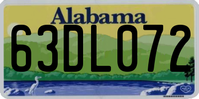 AL license plate 63DL072