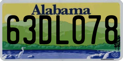 AL license plate 63DL078