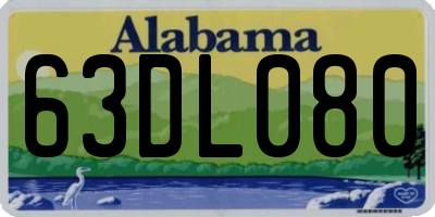 AL license plate 63DL080