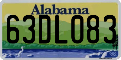 AL license plate 63DL083