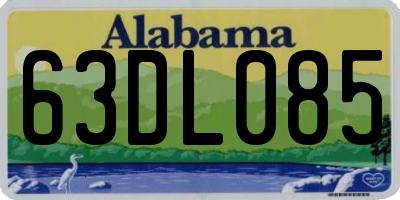 AL license plate 63DL085