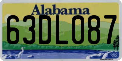 AL license plate 63DL087