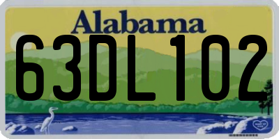 AL license plate 63DL102
