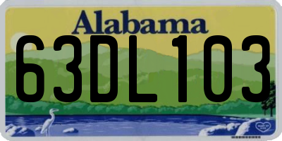 AL license plate 63DL103