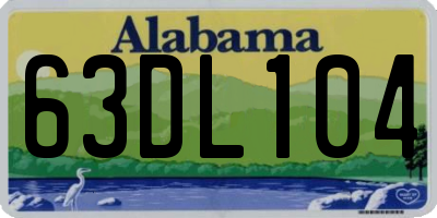 AL license plate 63DL104