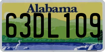 AL license plate 63DL109