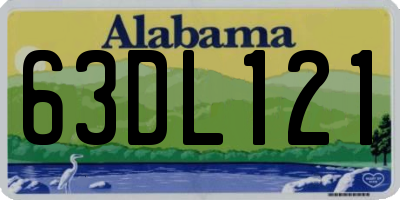 AL license plate 63DL121