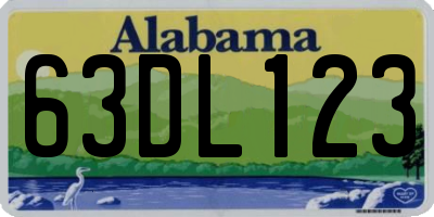 AL license plate 63DL123