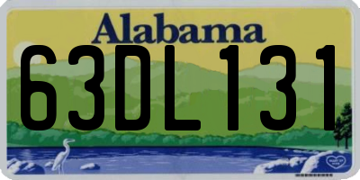 AL license plate 63DL131