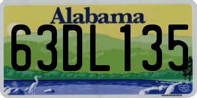 AL license plate 63DL135