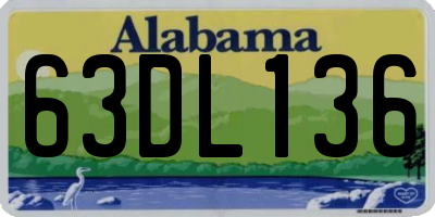 AL license plate 63DL136