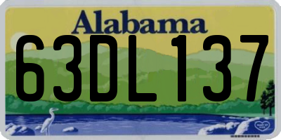 AL license plate 63DL137