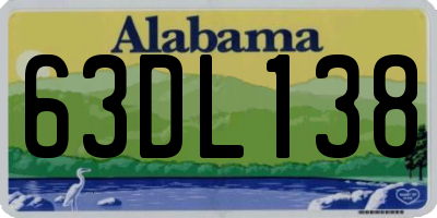 AL license plate 63DL138