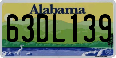 AL license plate 63DL139