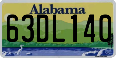 AL license plate 63DL140
