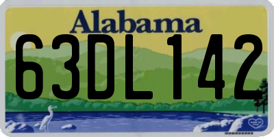 AL license plate 63DL142