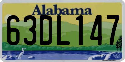 AL license plate 63DL147